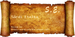 Sárdi Etelka névjegykártya